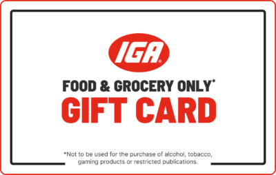 IGA Supermarkets (Food & Grocery Only) Gift Card – 5% Discount for Metcash Employees